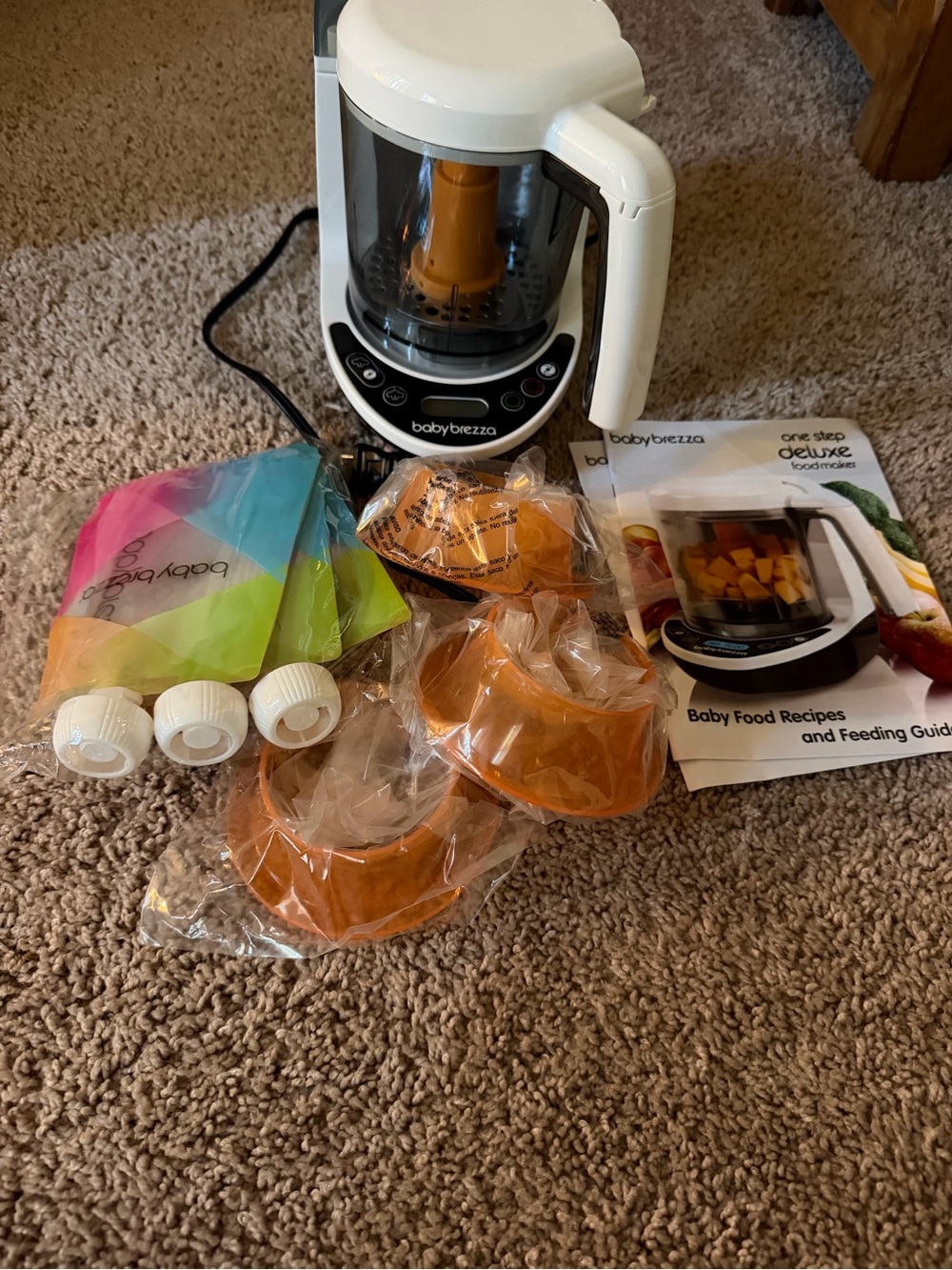 New/opened box One Step Deluxe Baby Food Maker - White/Orange